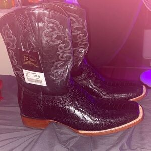 J.B. Dillon Black and Brown Leather Boots